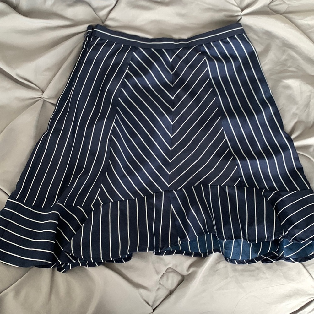Dark blue pinstripe skirt